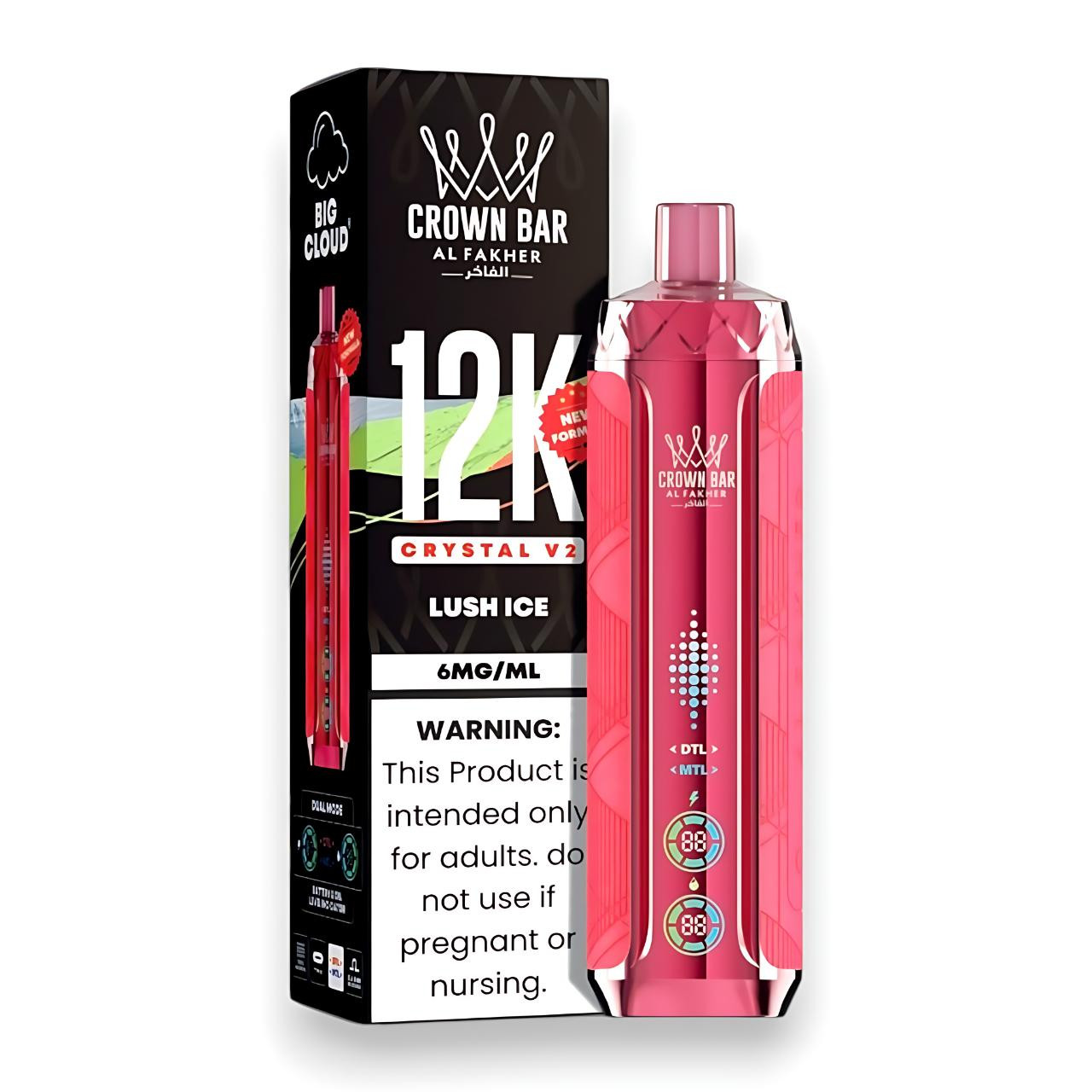 Al Fakher Crown Bar Crystal V2 12K Puff Disposable-Lush Ice Al Fakher Crown Bar Crystal V2 12K Puff Disposable-Lush Ice