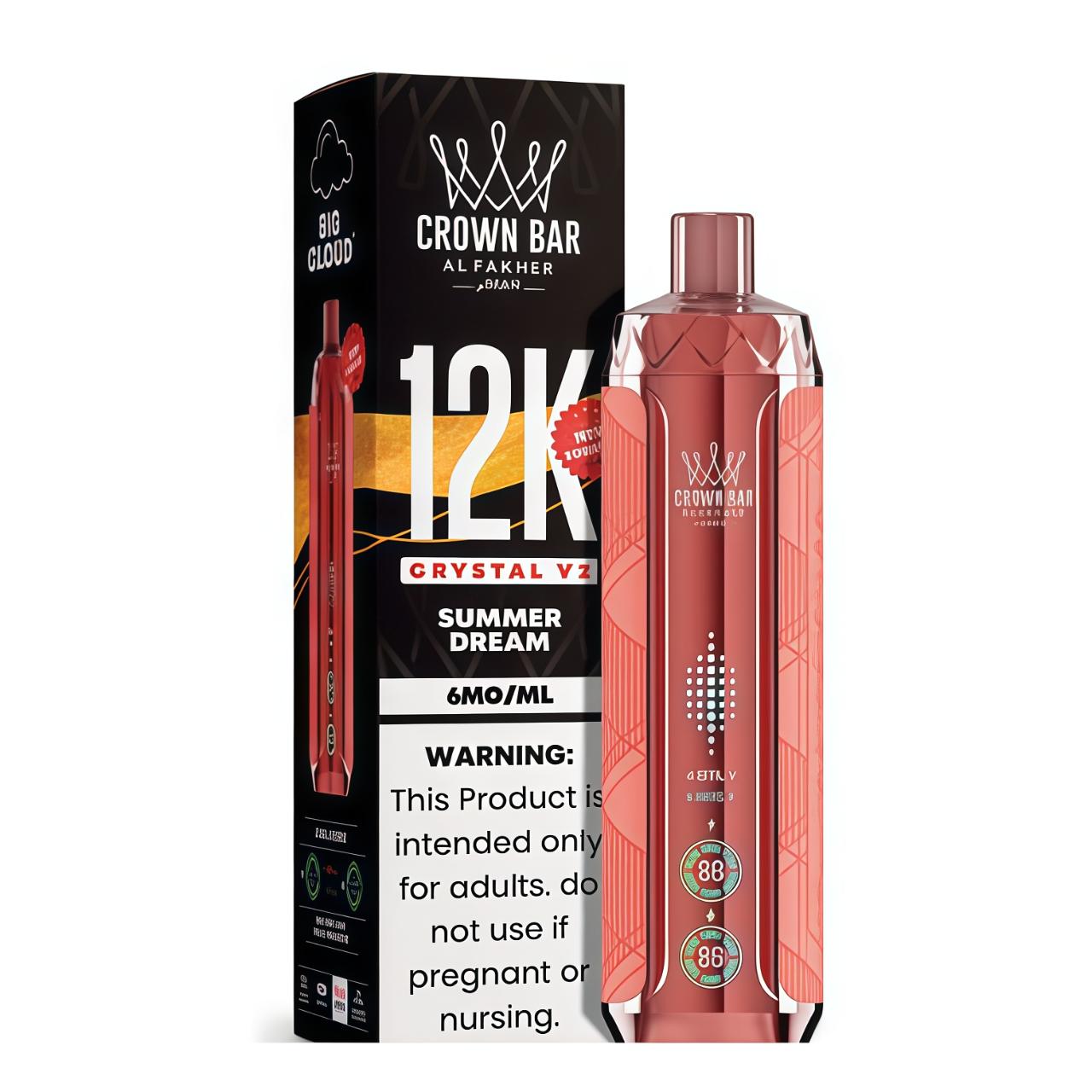 Al Fakher Crown Bar Crystal V2 12K Puff Disposable-Summer Dream Al Fakher Crown Bar Crystal V2 12K Puff Disposable-Summer Dream