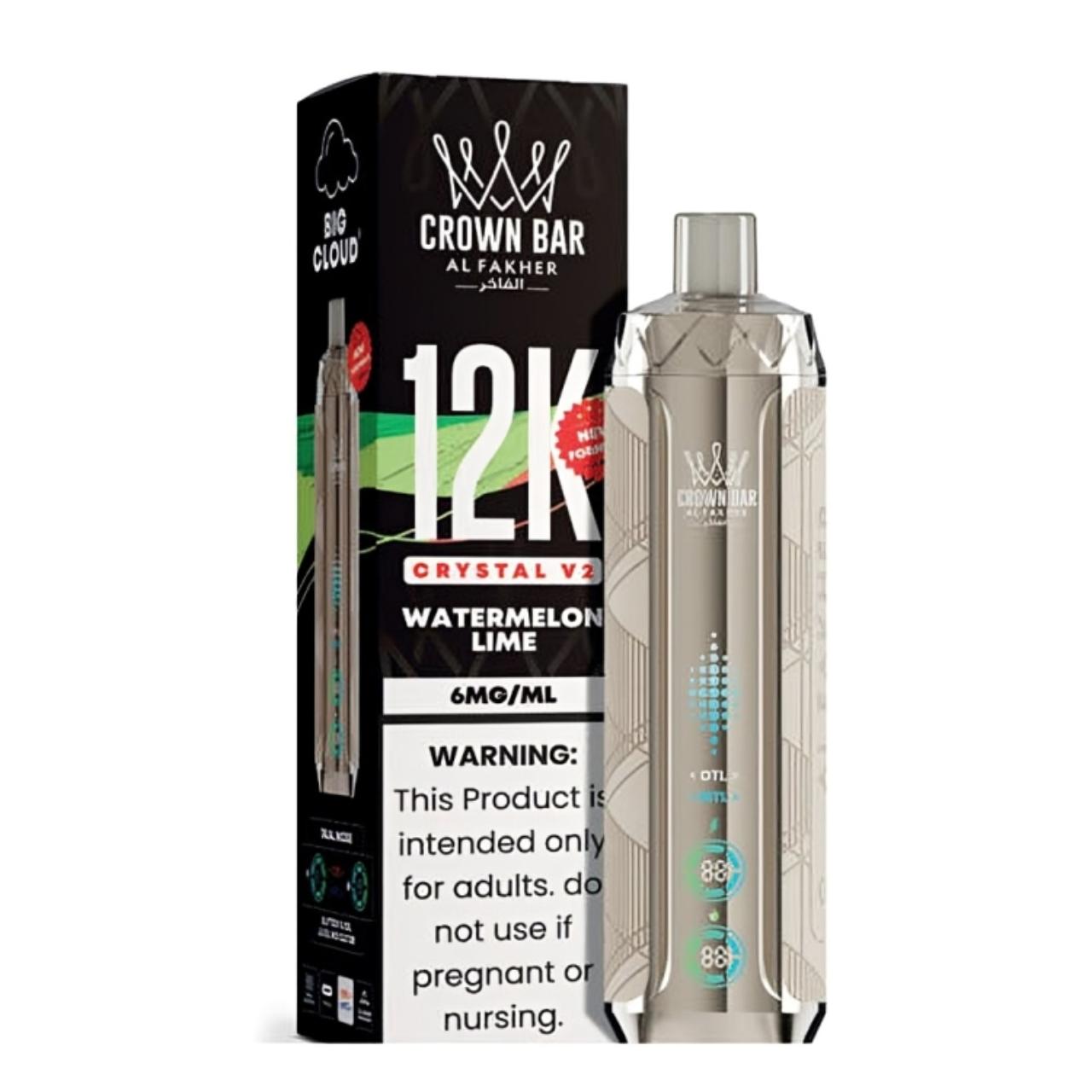 Al Fakher Crown Bar Crystal V2 12K Puff Disposable-Watermelon Lime Al Fakher Crown Bar Crystal V2 12K Puff Disposable-Watermelon Lime