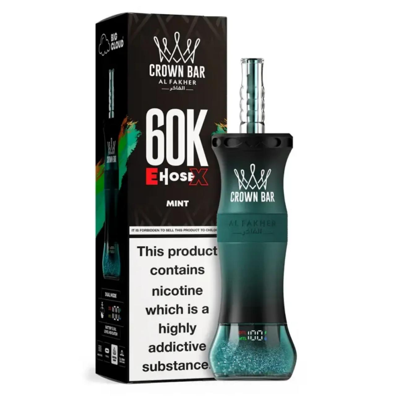 Al_Fakher_Crown_Bar_E_Hose_X_60K_Puff_Disposable_Mint Al_Fakher_Crown_Bar_E_Hose_X_60K_Puff_Disposable_Mint