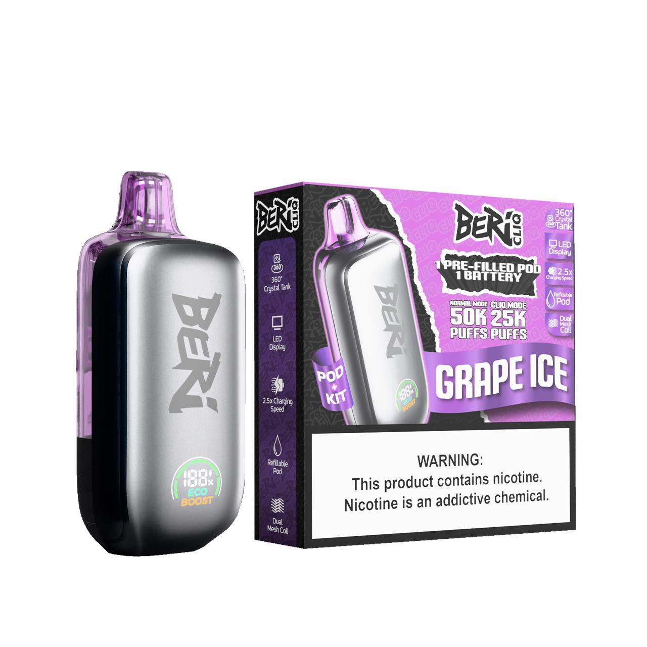 Beri Cliq 50K Puff Disposable Kit-GRAPE ICE Beri Cliq 50K Puff Disposable Kit-GRAPE ICE