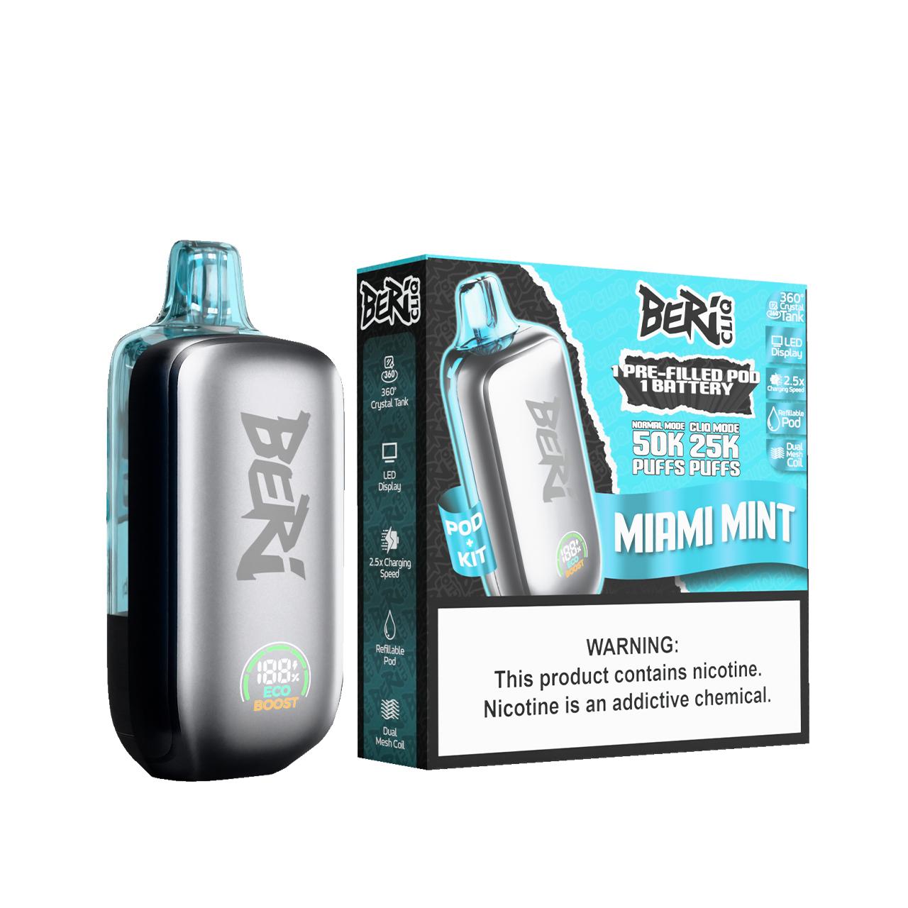 Beri Cliq 50K Puff Disposable Kit-MIAMI MINT Beri Cliq 50K Puff Disposable Kit-MIAMI MINT
