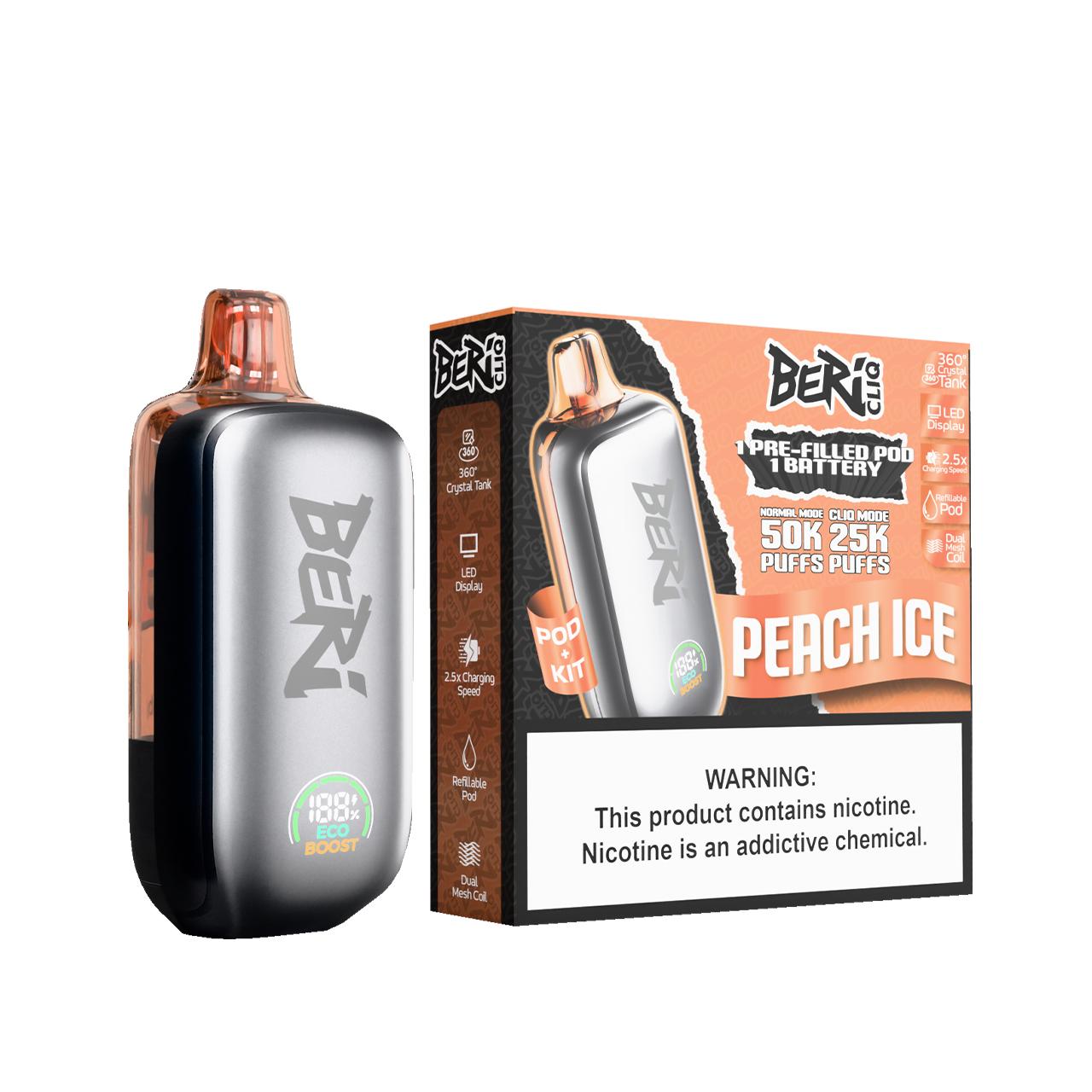 Beri Cliq 50K Puff Disposable Kit-PEACH ICE Beri Cliq 50K Puff Disposable Kit-PEACH ICE