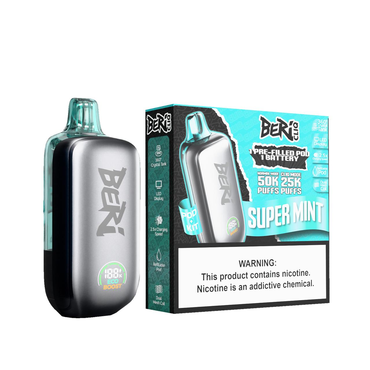 Beri Cliq 50K Puff Disposable Kit-SUPER MINT Beri Cliq 50K Puff Disposable Kit-SUPER MINT