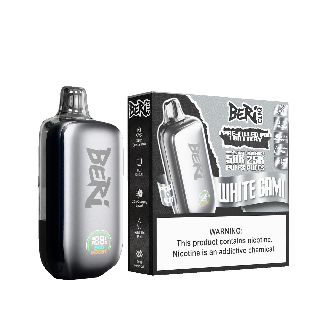 Beri Cliq 50K Puff Disposable Kit-WHITE GAMI Beri Cliq 50K Puff Disposable Kit-WHITE GAMI