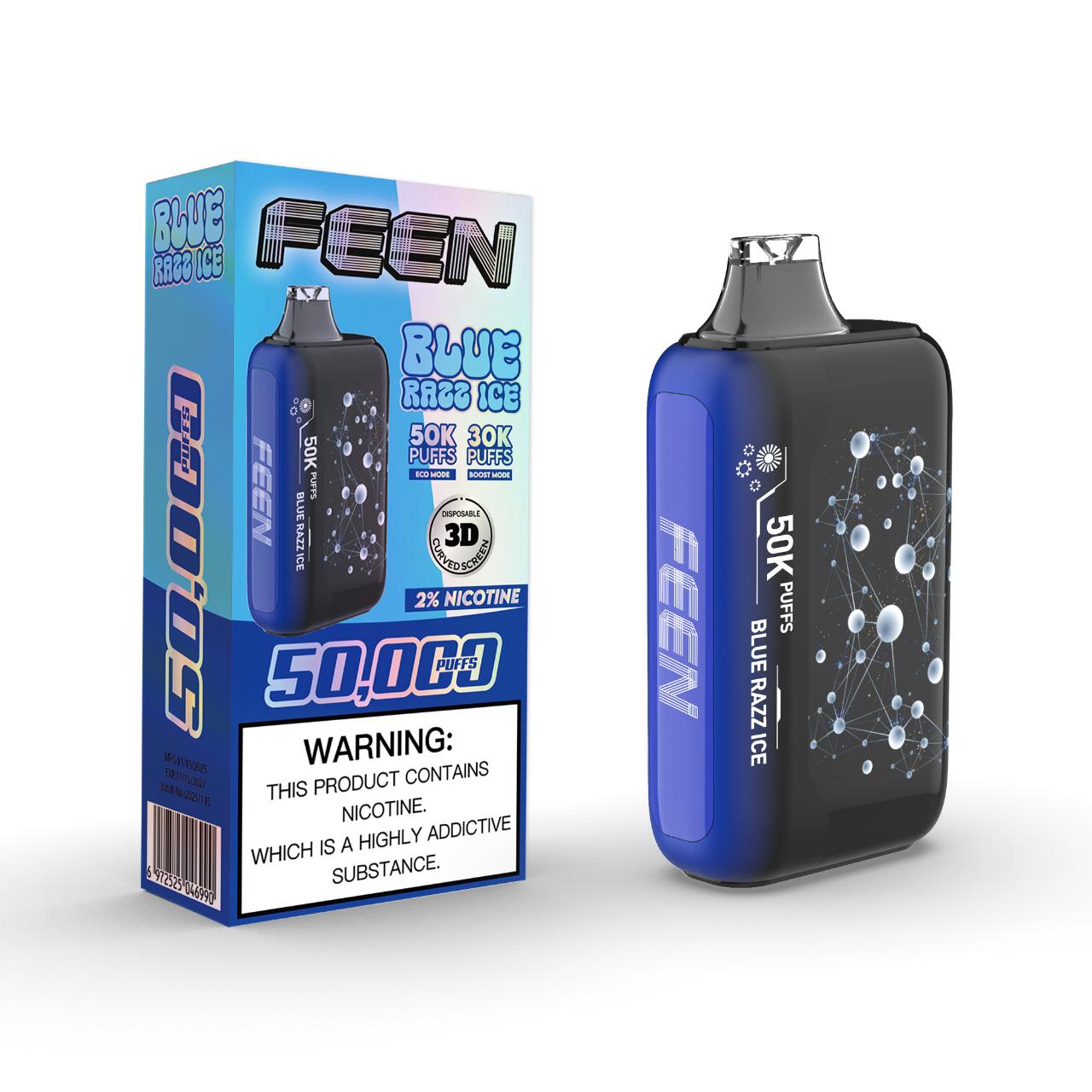 Feen 2% 50K Puff Disposable Blue razz ice Feen 2% 50K Puff Disposable Blue razz ice