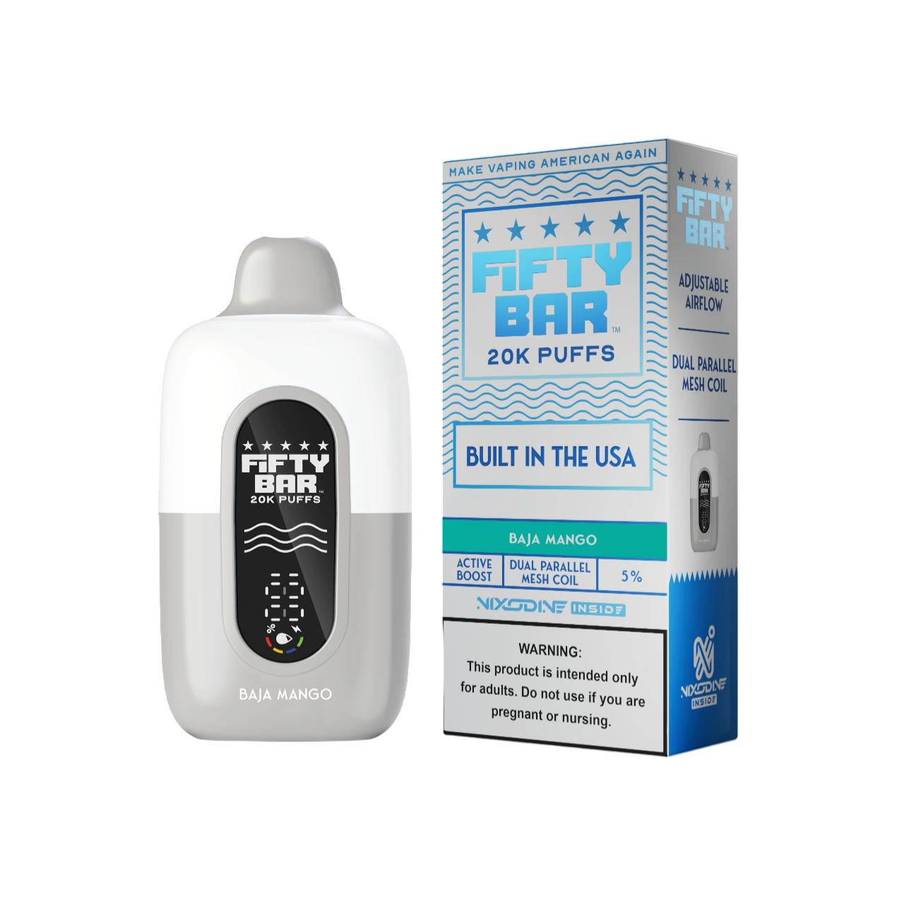 Fifty Bar Nixodine V2 20000 Puff Disposable Baja Mango Fifty Bar Nixodine V2 20000 Puff Disposable Baja Mango