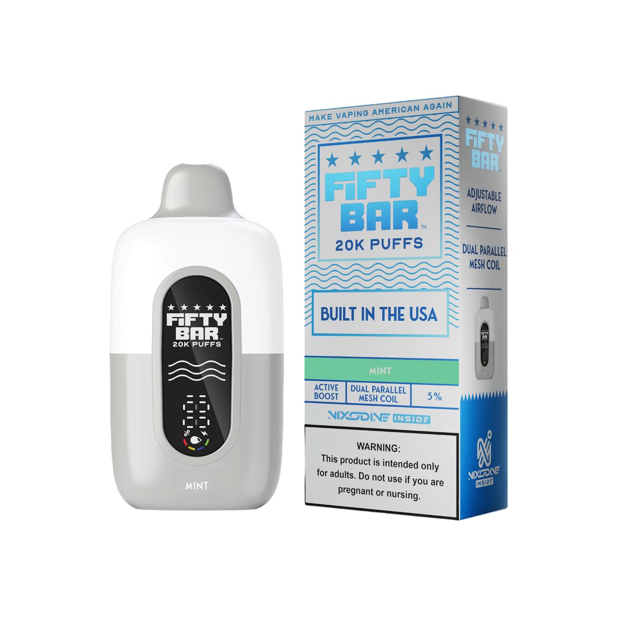 Fifty Bar Nixodine V2 20000 Puff Disposable Mint Fifty Bar Nixodine V2 20000 Puff Disposable Mint