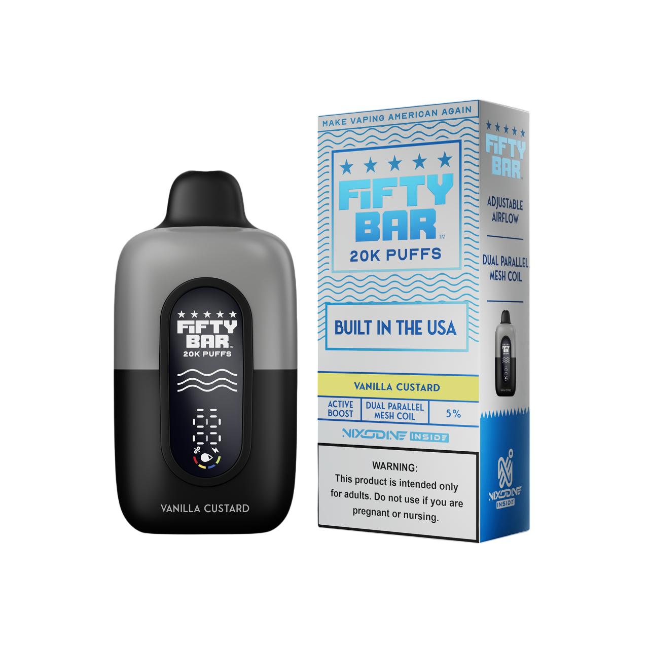 Fifty Bar Nixodine V2 20000 Puff Disposable Vanilla Custard Fifty Bar Nixodine V2 20000 Puff Disposable Vanilla Custard