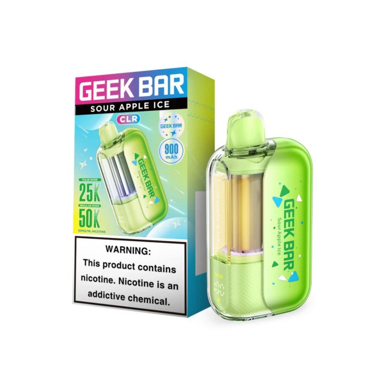 Geek Bar CLR 50K Puff Disposable Sour Apple Ice Geek Bar CLR 50K Puff Disposable Sour Apple Ice