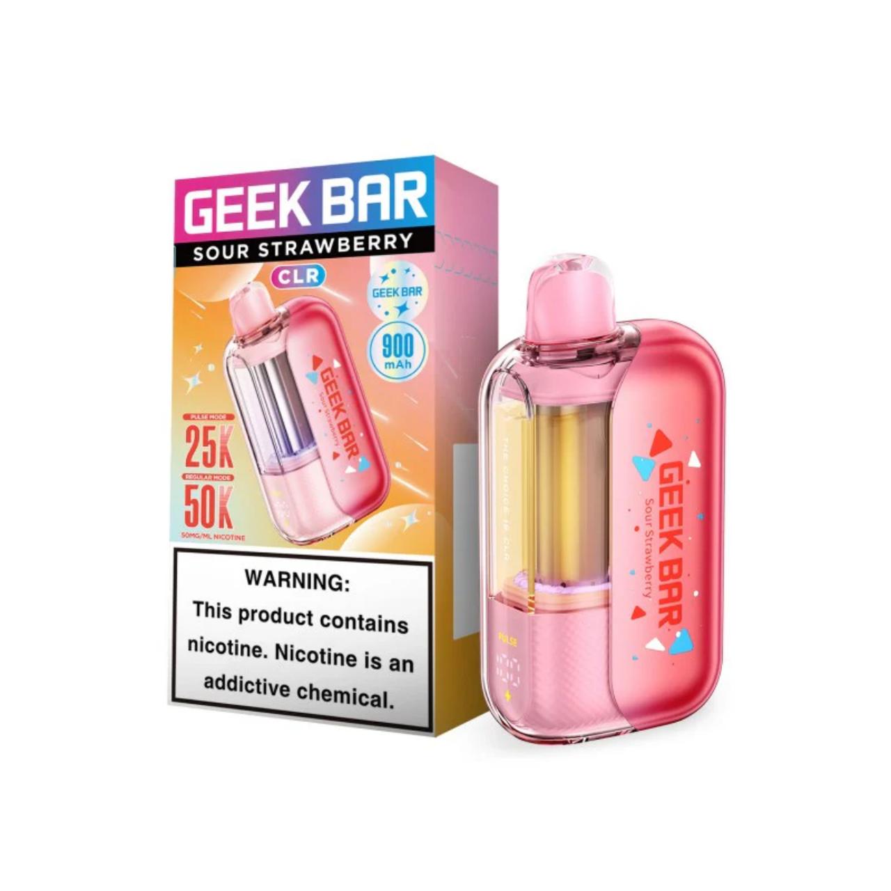 Geek Bar CLR 50K Puff Disposable Sour Strawberry Geek Bar CLR 50K Puff Disposable Sour Strawberry