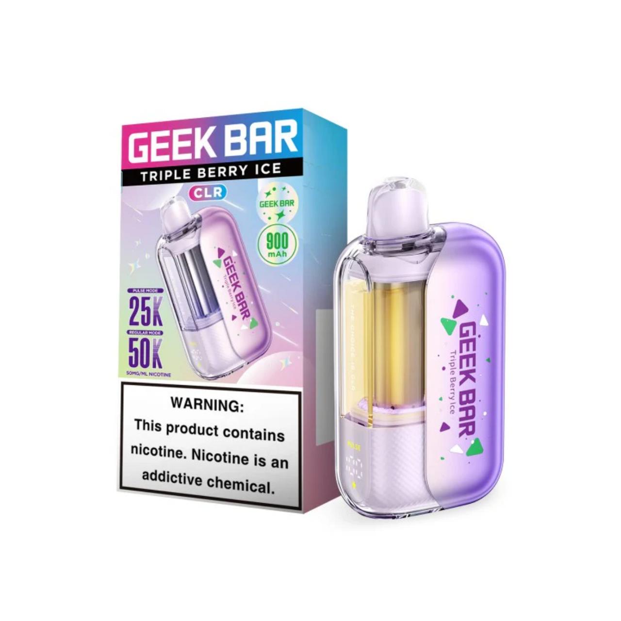 Geek Bar CLR 50K Puff Disposable Triple Berry Ice Geek Bar CLR 50K Puff Disposable Triple Berry Ice