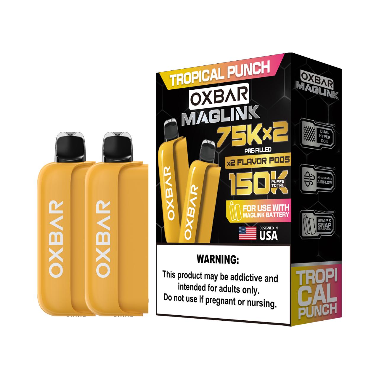 Oxbar Maglink Nixodine 75K Replacement Pod Cartridge - 2PK Tropical Punch Oxbar Maglink Nixodine 75K Replacement Pod Cartridge - 2PK Tropical Punch
