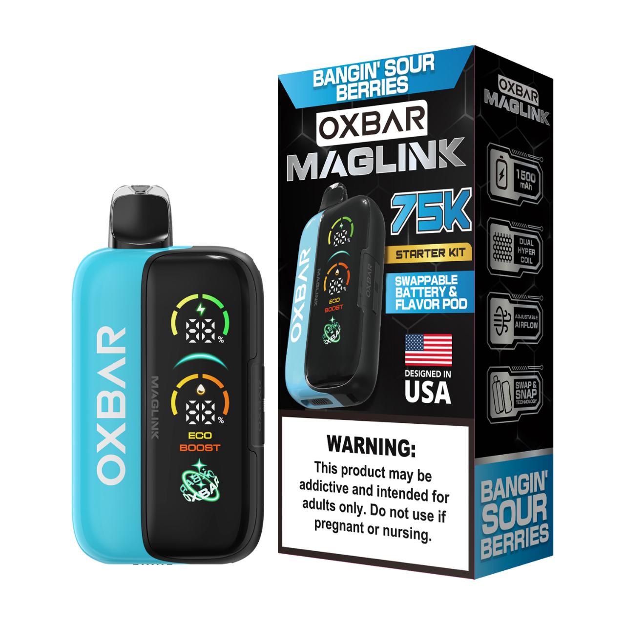 Oxbar Maglink Nixodine Kit 75K Puff Disposable Bangin Sour Berries Oxbar Maglink Nixodine Kit 75K Puff Disposable Bangin Sour Berries