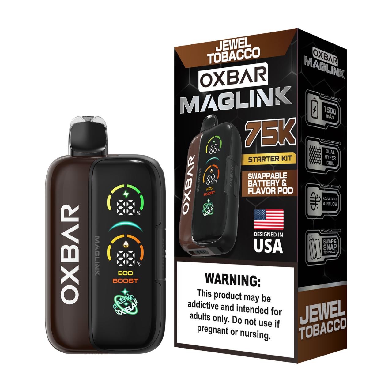 Oxbar Maglink Nixodine Kit 75K Puff Disposable Jewel Tobacco Oxbar Maglink Nixodine Kit 75K Puff Disposable Jewel Tobacco
