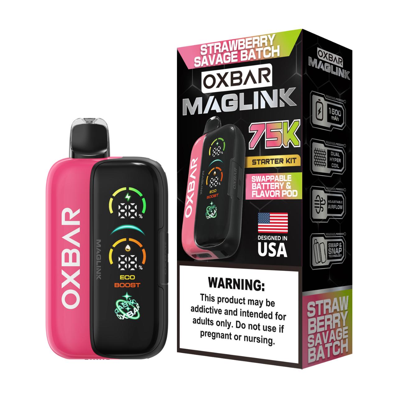 Oxbar Maglink Nixodine Kit 75K Puff Disposable Strawberry Savage Batch Oxbar Maglink Nixodine Kit 75K Puff Disposable Strawberry Savage Batch