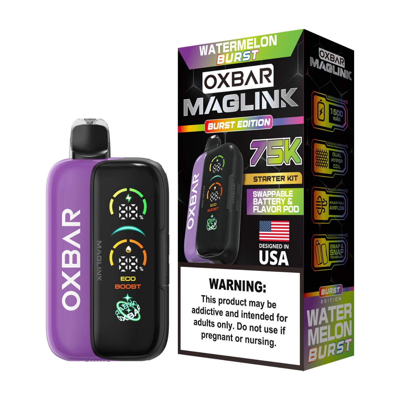 Oxbar Maglink Nixodine Kit 75K Puff Disposable Watermelon Burst Oxbar Maglink Nixodine Kit 75K Puff Disposable Watermelon Burst