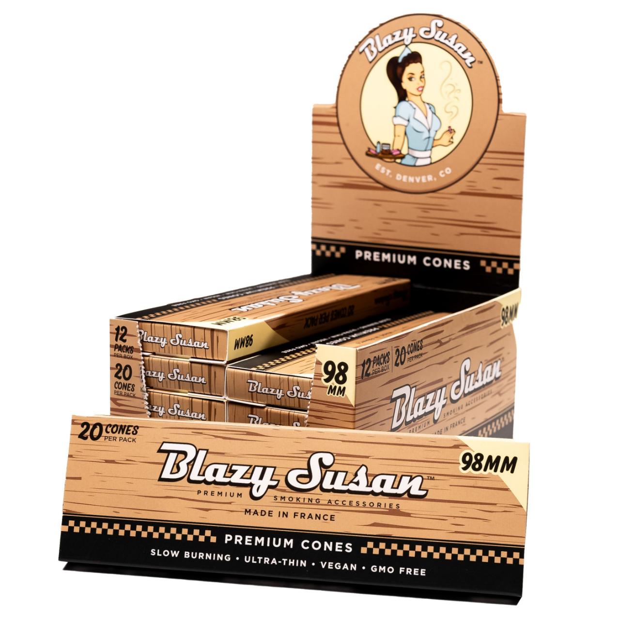 BLAZY SUSAN 98MM CONES UNBLEACHED - 12PK - 20CT BLAZY SUSAN 98MM CONES UNBLEACHED - 12PK - 20CT