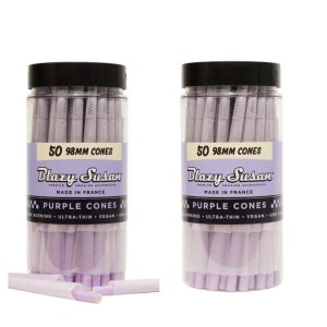 BLAZY SUSAN CONES - 98MM PURPLE JAR- 50CT