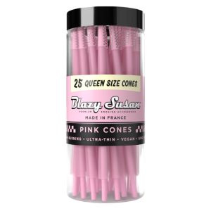 BLAZY SUSAN QUEEN SIZE CONES PINK JAR - 25CT