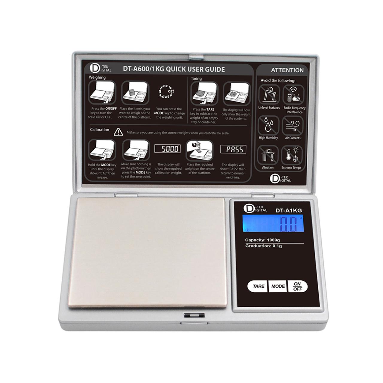 D-TEK DIGITAL SCALE 1000G-0.1G -SILVER - DT-A1KG Open D-TEK DIGITAL SCALE 1000G-0.1G -SILVER - DT-A1KG Open