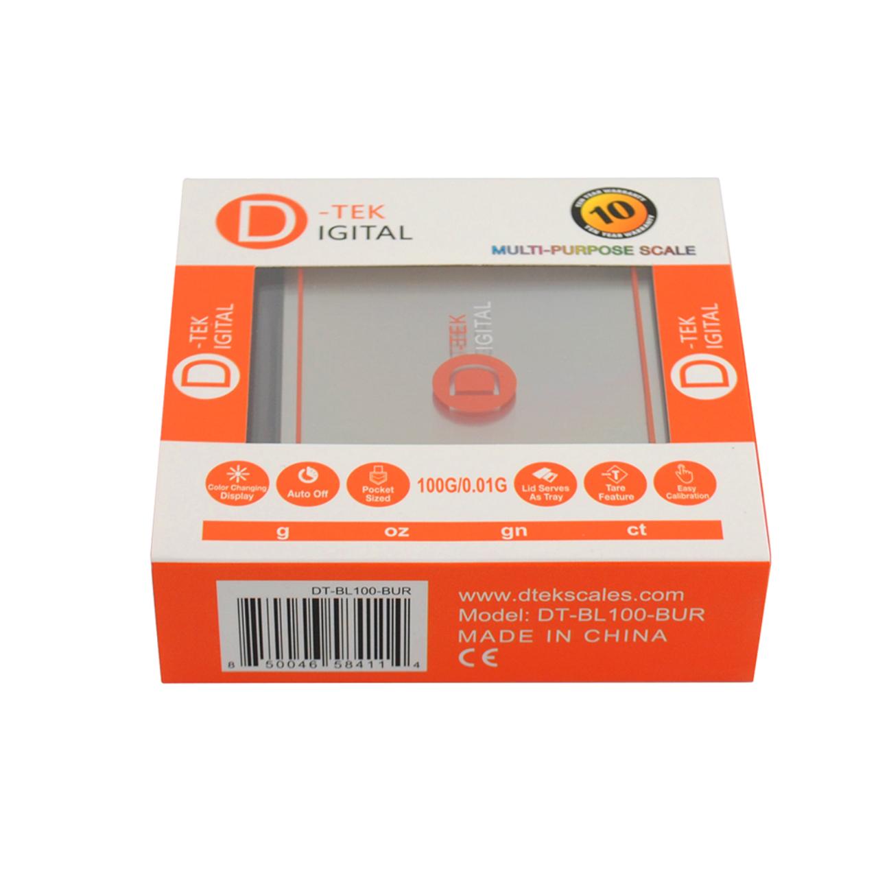 D-TEK DIGITAL SCALE - 100G 0.01G - BURGUNDY-DT-BL100 Open D-TEK DIGITAL SCALE - 100G 0.01G - BURGUNDY-DT-BL100 Open