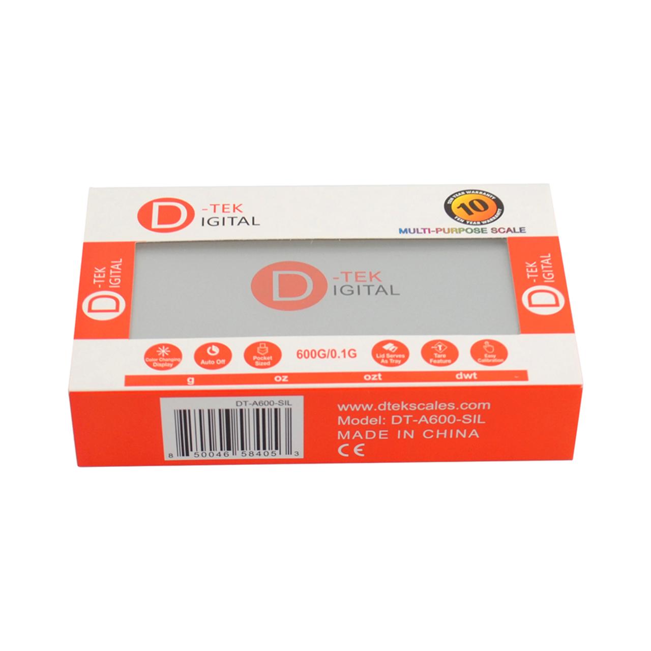 D-TEK DIGITAL SCALE 600G-0.1G -SILVER - DT-A600 D-TEK DIGITAL SCALE 600G-0.1G -SILVER - DT-A600