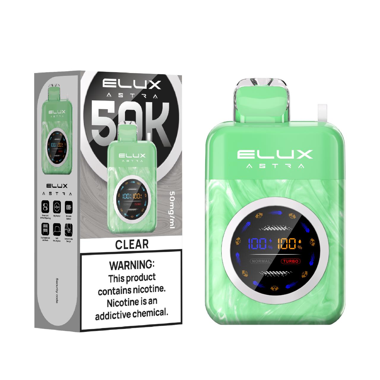 Elux Astra 50K Puff Disposable Clear Elux Astra 50K Puff Disposable Clear