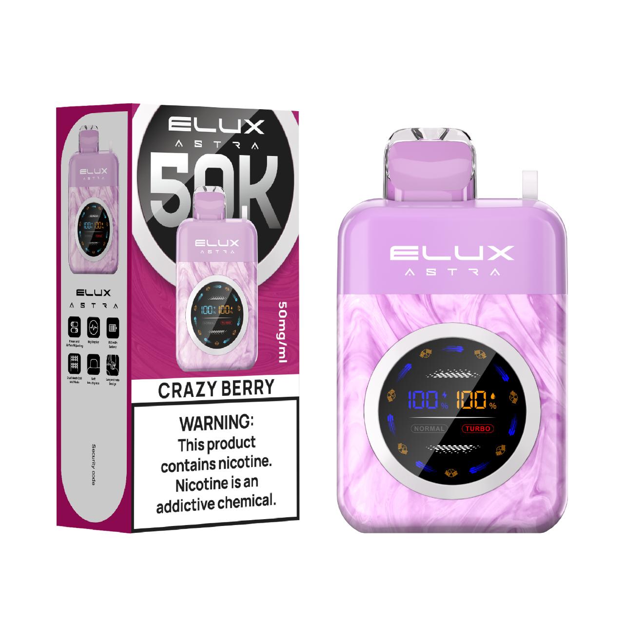 Elux Astra 50K Puff Disposable Crazy Berry Elux Astra 50K Puff Disposable Crazy Berry