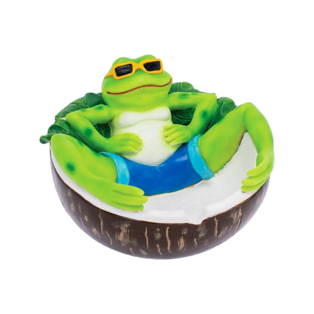 FUJIMA ASHTRAY CHILLING GREEN FROG - LT245 FUJIMA ASHTRAY CHILLING GREEN FROG - LT245