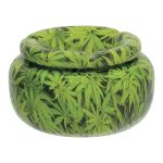 FUJIMA ASHTRAY GREEN LEAVES MOROCCAN CERAMIC - A280