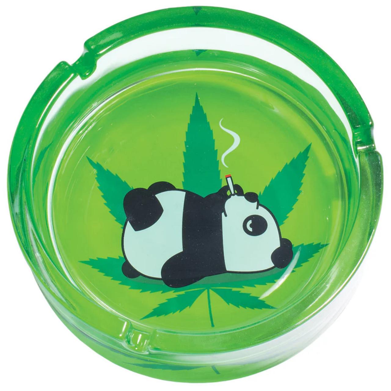 FUJIMA ASHTRAY TOKING PANDA LEAF GLASS - GA82 FUJIMA ASHTRAY TOKING PANDA LEAF GLASS - GA82