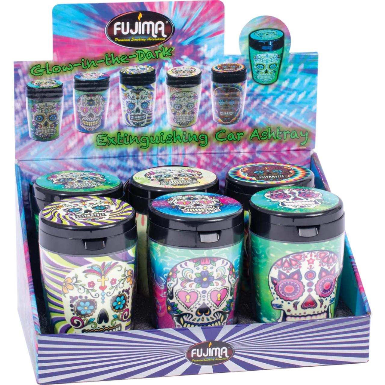 FUJIMA GLOW IN THE DARK - CAR ASHTRAY - 6CT - EX31 FUJIMA GLOW IN THE DARK - CAR ASHTRAY - 6CT - EX31