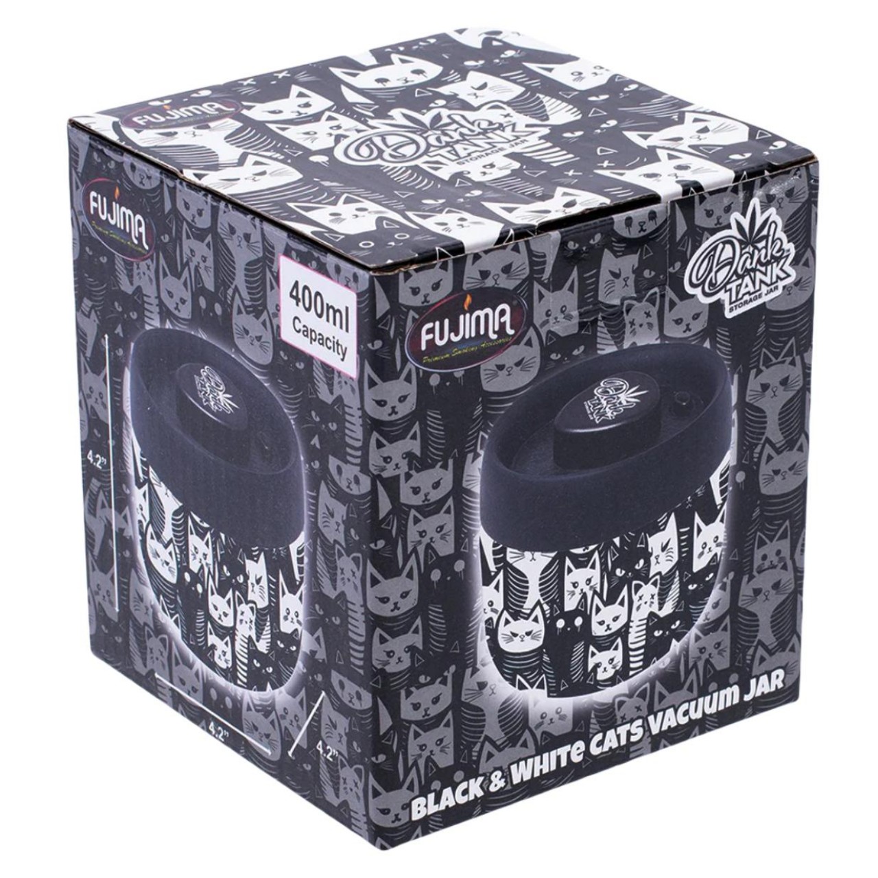 Fujima Dank Tank Vaccum Jar Black & White Cats Fujima Dank Tank Vaccum Jar Black & White Cats