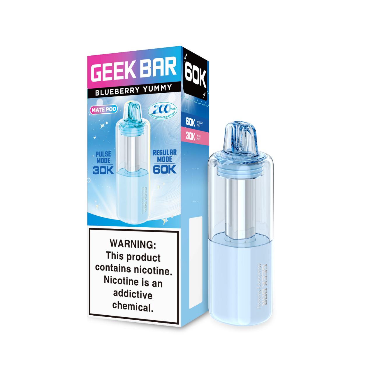 Geek Bar Mate 60K Puff Disposable Replacement Pod - 1PK Blueberry Yummy Geek Bar Mate 60K Puff Disposable Replacement Pod - 1PK Blueberry Yummy