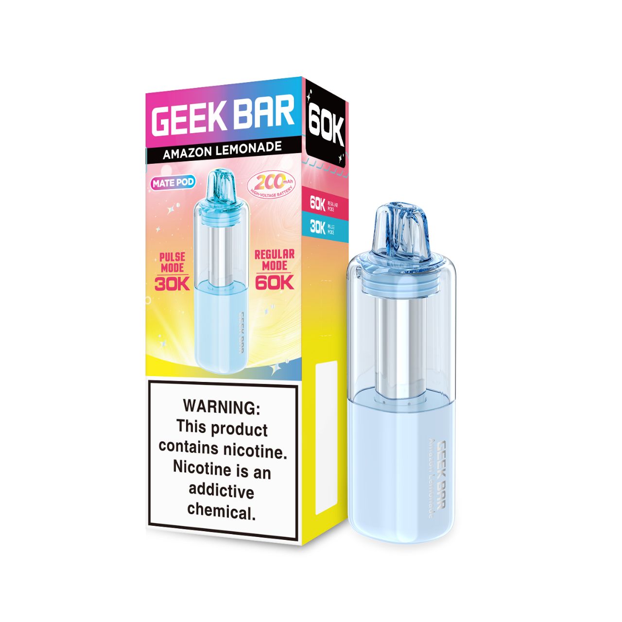 Geek Bar Mate 60K Puff Disposable Replacement Pod Cartridge-Amazon Lemonade Geek Bar Mate 60K Puff Disposable Replacement Pod Cartridge-Amazon Lemonade