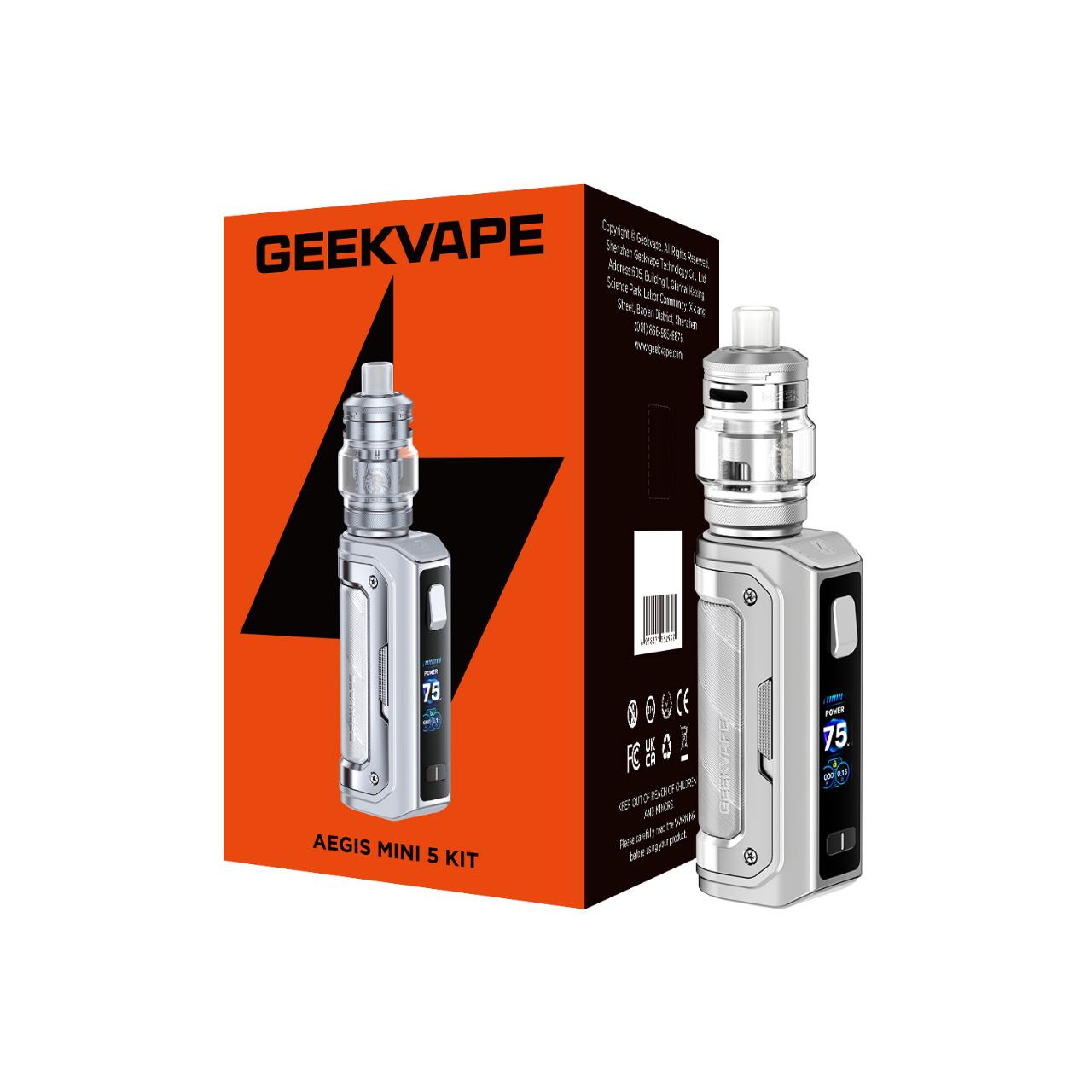 GeekVape Aegis Mini 5 Kit Polar Silver GeekVape Aegis Mini 5 Kit Polar Silver