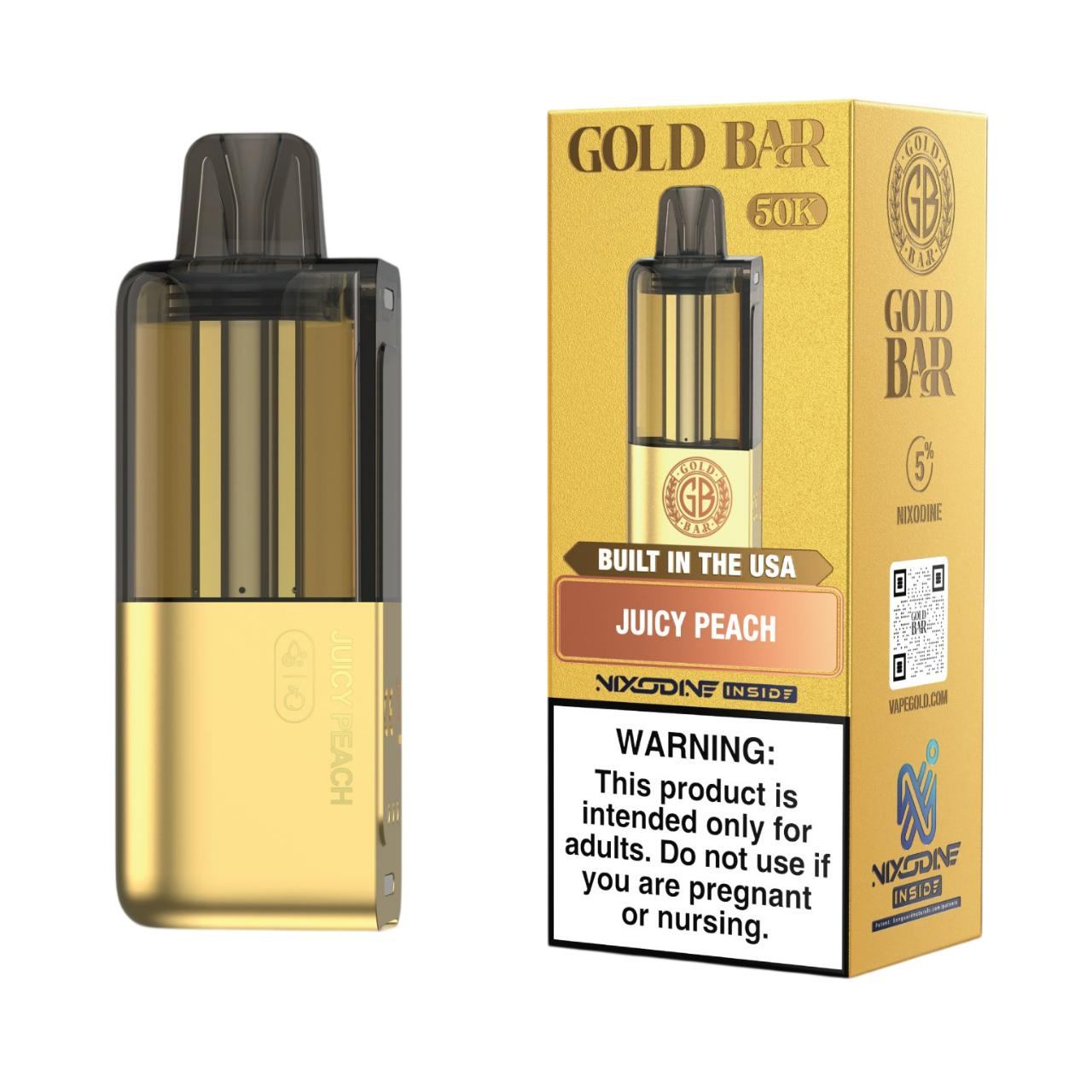 Gold Bar Max Nixodine 50K Puff Disposable Replacement Pod - 1PK Juicy Peach