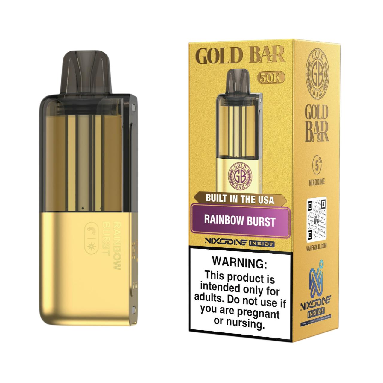 Gold Bar Max Nixodine 50K Puff Disposable Replacement Pod - 1PK Rainbow Burst