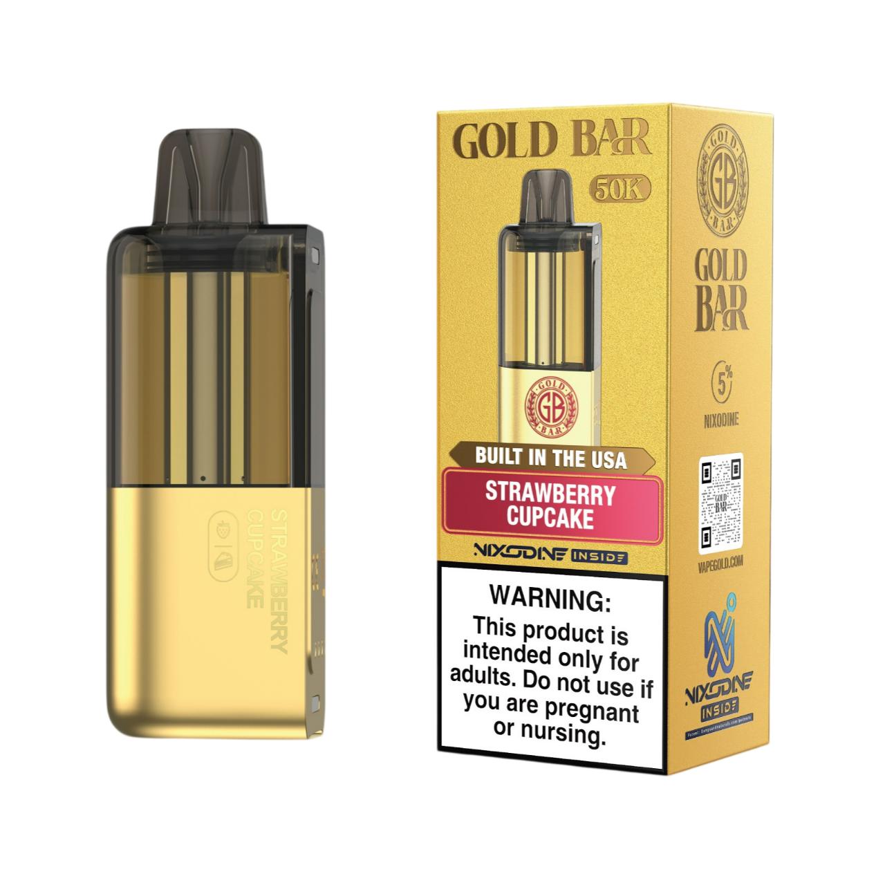 Gold Bar Max Nixodine 50K Puff Disposable Replacement Pod - 1PK Strawberry Cupcake