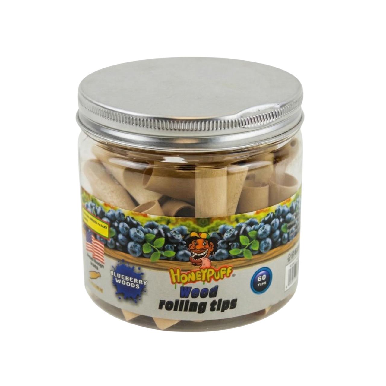 HONEYPUFF WOOD ROLLING TIPS JAR 60CT-Blueberry Woods HONEYPUFF WOOD ROLLING TIPS JAR 60CT-Blueberry Woods