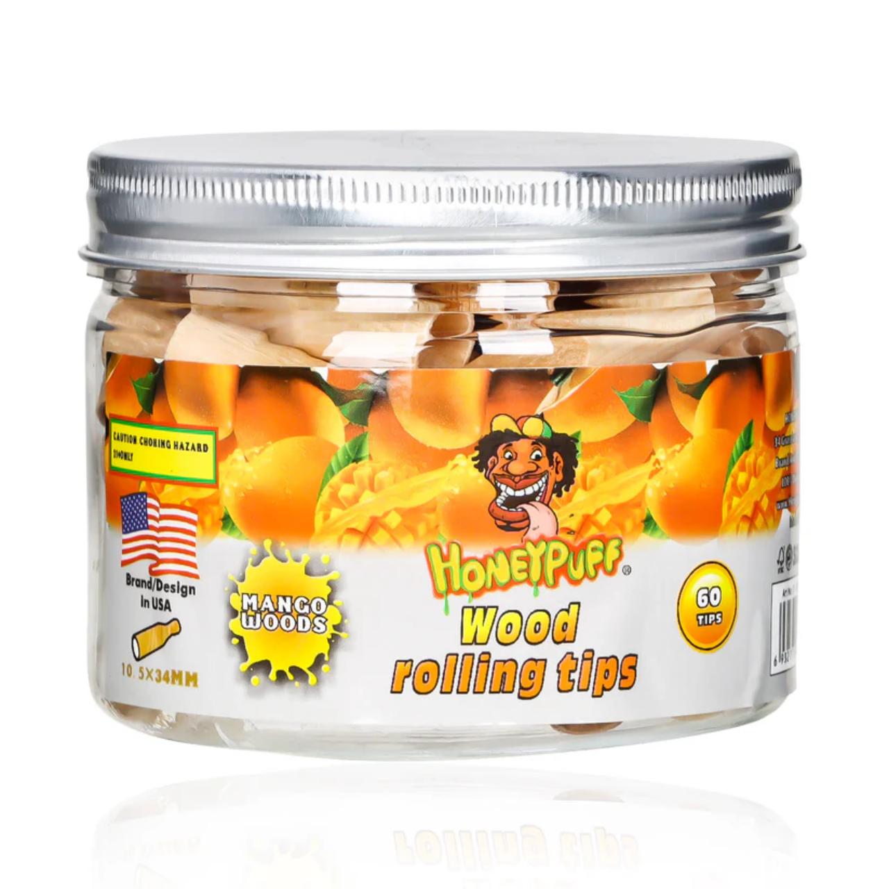 HONEYPUFF WOOD ROLLING TIPS JAR 60CT-Mango Woods HONEYPUFF WOOD ROLLING TIPS JAR 60CT-Mango Woods