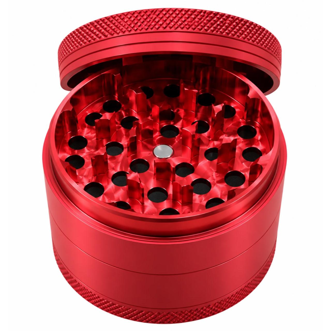 Human Grade 4 Piece Aluminum W Rubber Grinder Red (Japanese Maple) Human Grade 4 Piece Aluminum W Rubber Grinder Red (Japanese Maple)