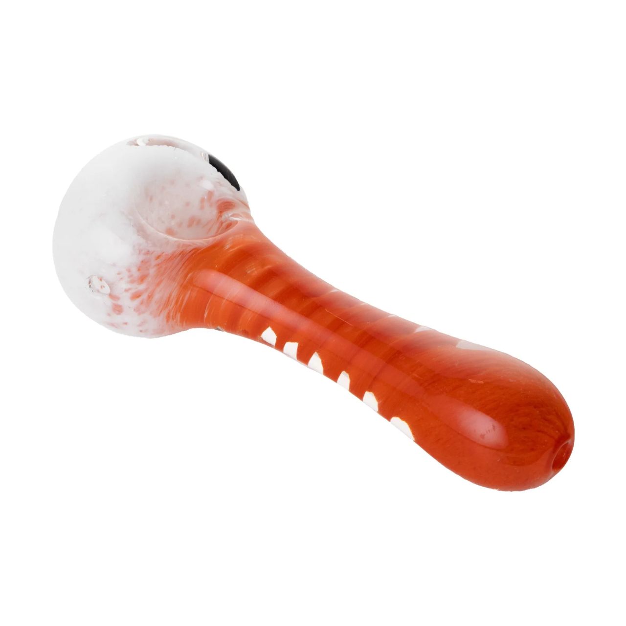 Human Grade IO Twist Hand Pipe-White Frit with Orange Human Grade IO Twist Hand Pipe-White Frit with Orange
