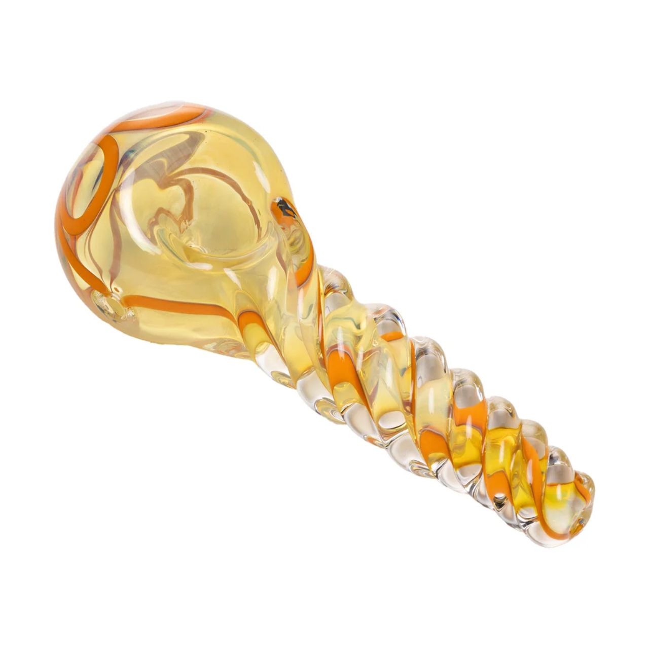Human Grade Twist Spoon Pipe Model B-Clear Orange Human Grade Twist Spoon Pipe Model B-Clear Orange