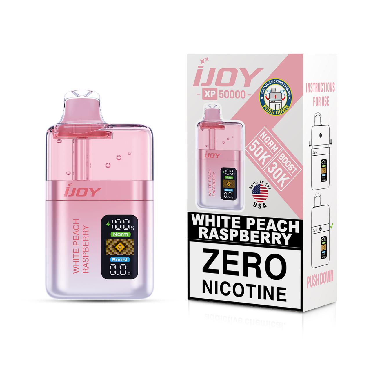 IJoy XP50000 Puff Zero Nicotine Disposable-White peach raspberry 小盒