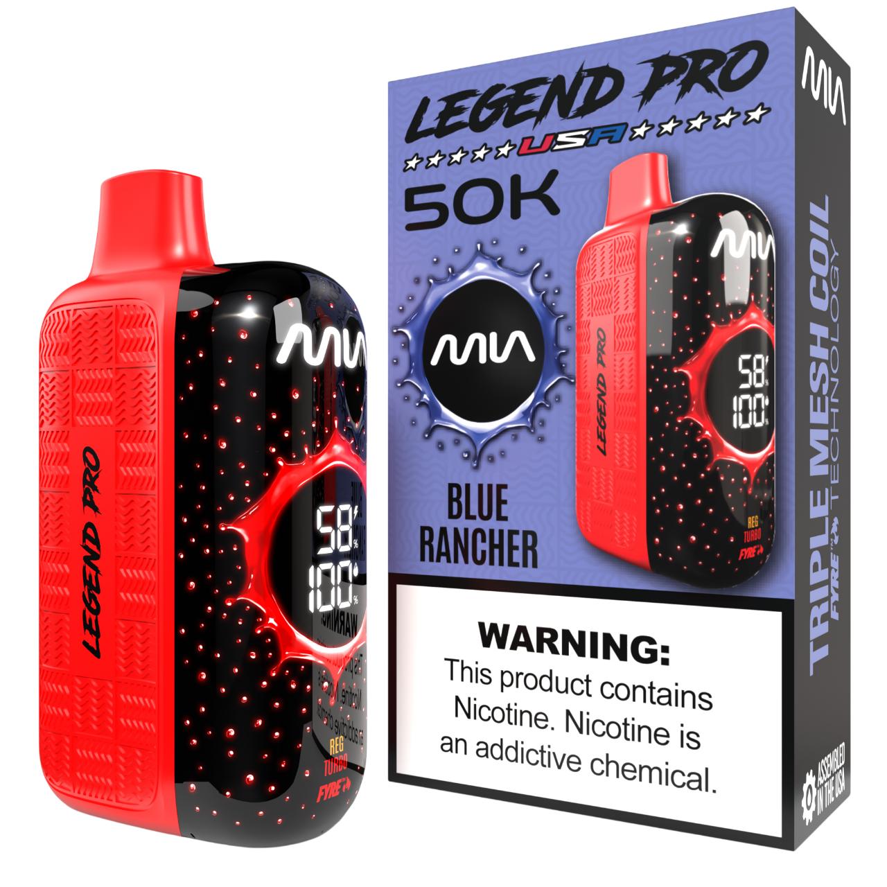 MIA Legend Pro 50K Puff Disposable BLUE RANCHER MIA Legend Pro 50K Puff Disposable BLUE RANCHER