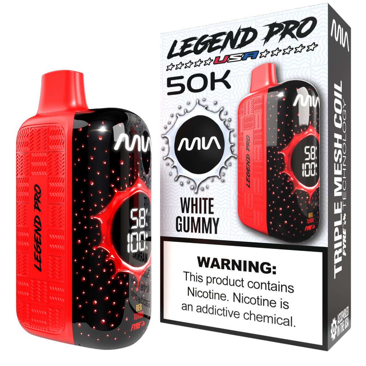 MIA Legend Pro 50K Puff Disposable WHITE GUMMY MIA Legend Pro 50K Puff Disposable WHITE GUMMY