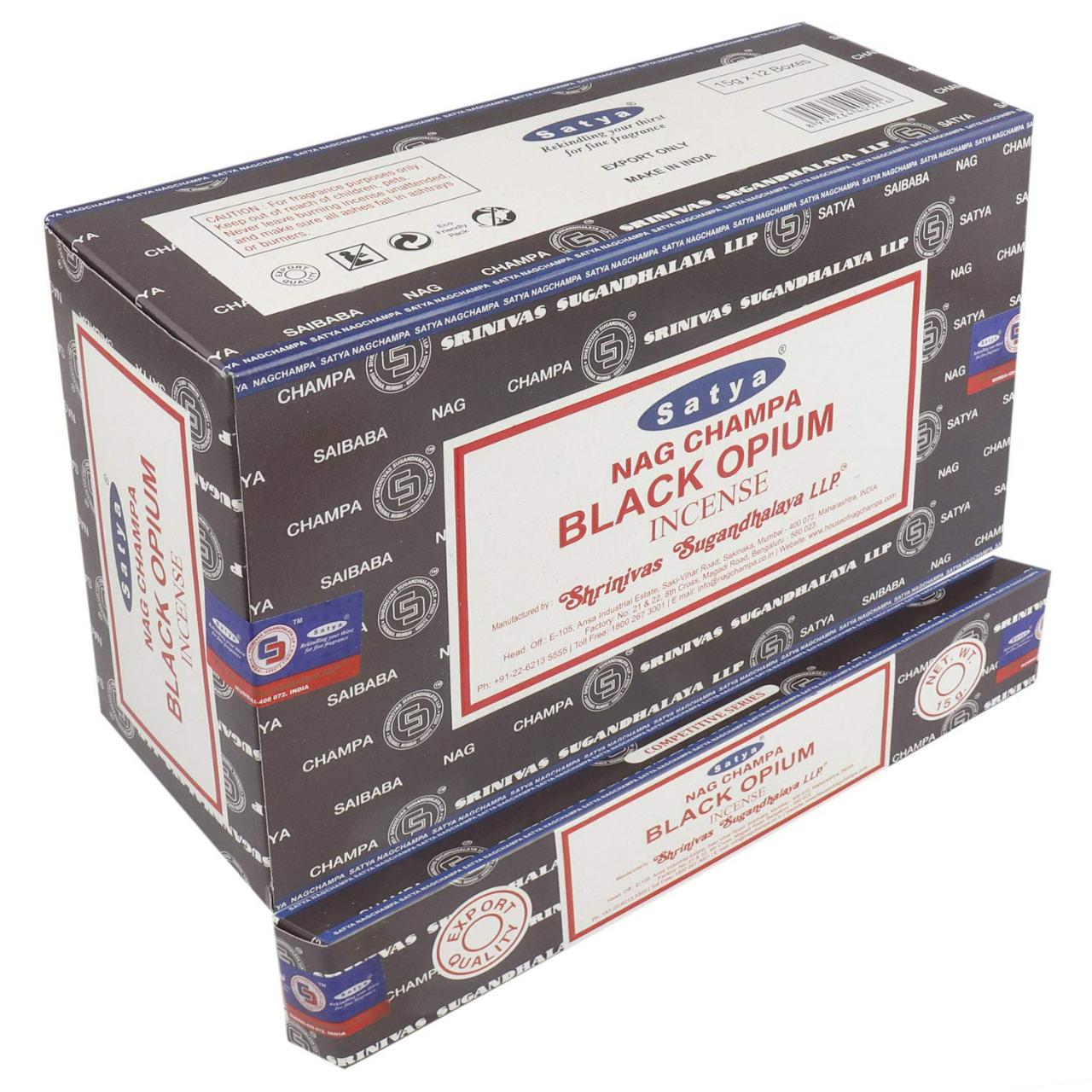 Satya Nag Champa Incense 15G X 12PK Black Opium