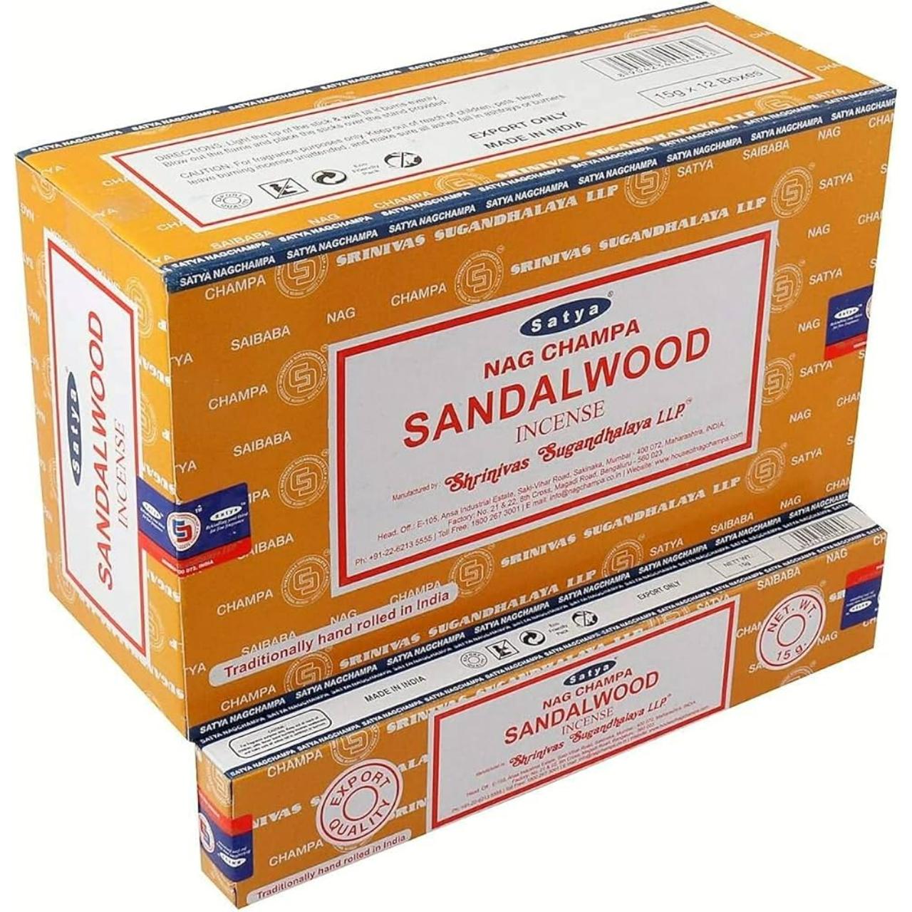 Satya Nag Champa Incense 16G X 12PK Sandalwood Satya Nag Champa Incense 16G X 12PK Sandalwood